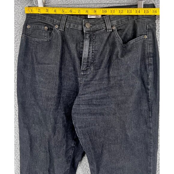 St Johns Bay Mid Rise Black Jeans Stretch Boot Cut Women's Size 12 - Picture 2 of 11